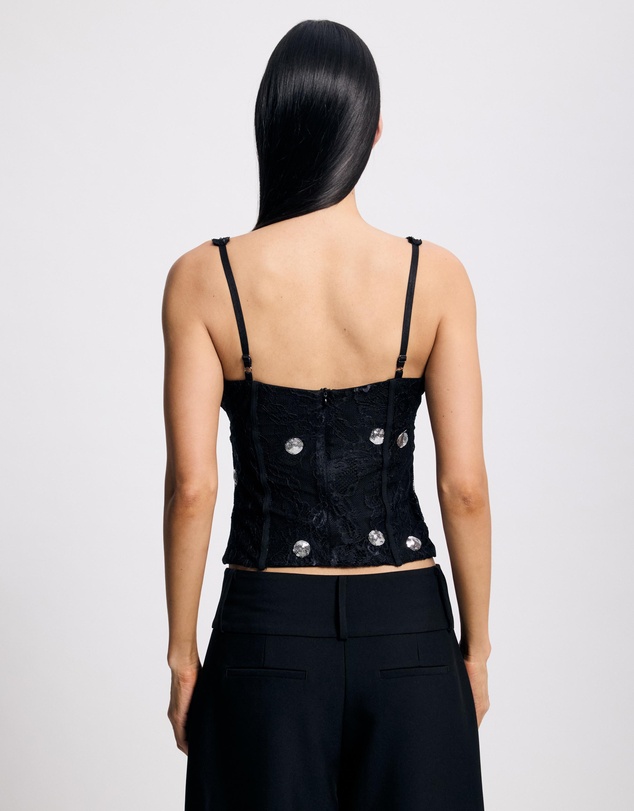 Lover - Zinnia Polka Sheer Bodice Top