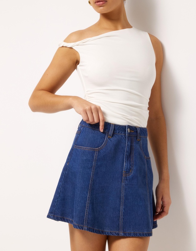 AERE - Skye Denim Mini Skirt