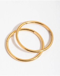 Lovisa - 24 Carat Gold Plated Surgical Steel Fine 10mm Sleeper Earrings