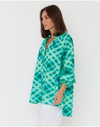 ALEXANDRA - Meeka Blouse Emerald Crosshatch