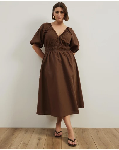 Atmos&Here Curvy - Darla Linen Blend Midi Dress
