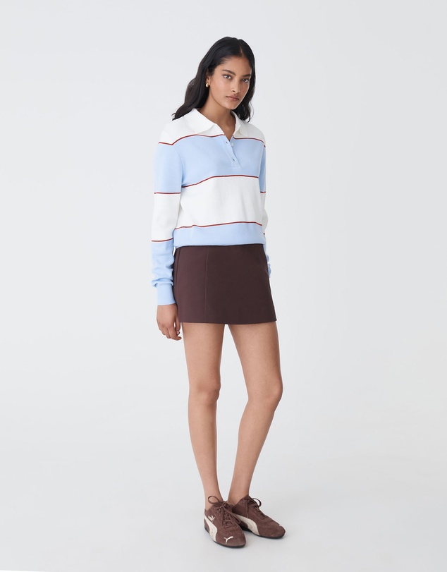 Forcast - Brenda Stripe Collared Sweater
