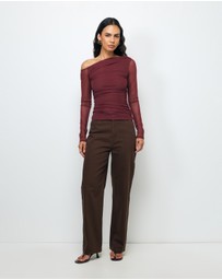 AERE - Chloe Off Shoulder Mesh Top
