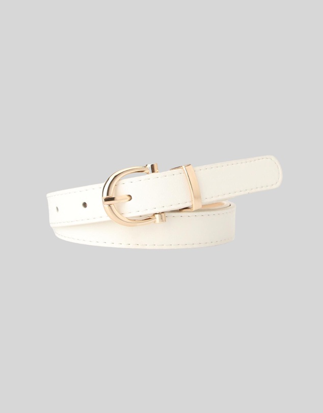 KAJA Clothing - Needle Buckle Belt - White