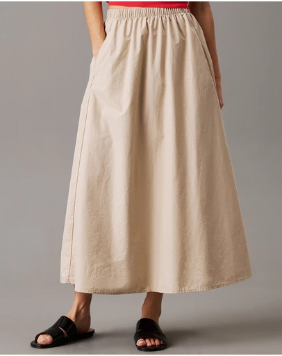 Calvin Klein - Flared Poplin Midi Skirt