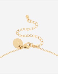 Lovisa - Waterproof Gold Plated Stainless Steel November Green Cubic Zirconia Birthstone Necklace & Earrings Set
