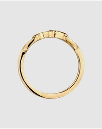 Elli Jewelry - Ring Stirrup Horse Collection 925 Sterling Silver Gold-Plated
