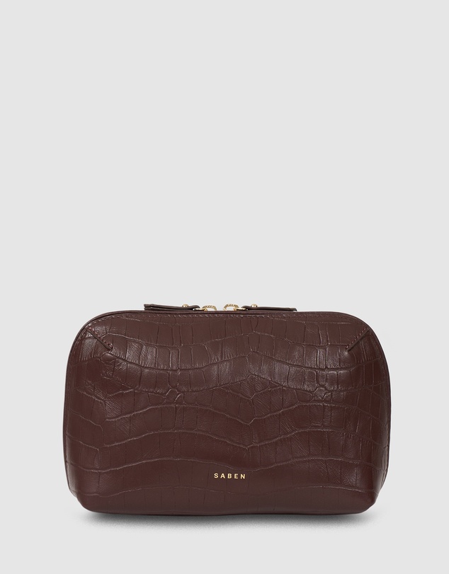 SABEN - Tate Tech Pouch Espresso Croc