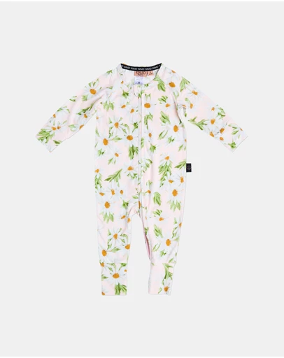 Kip&Co - Sweet Daisy Organic LS Zip Romper - Babies