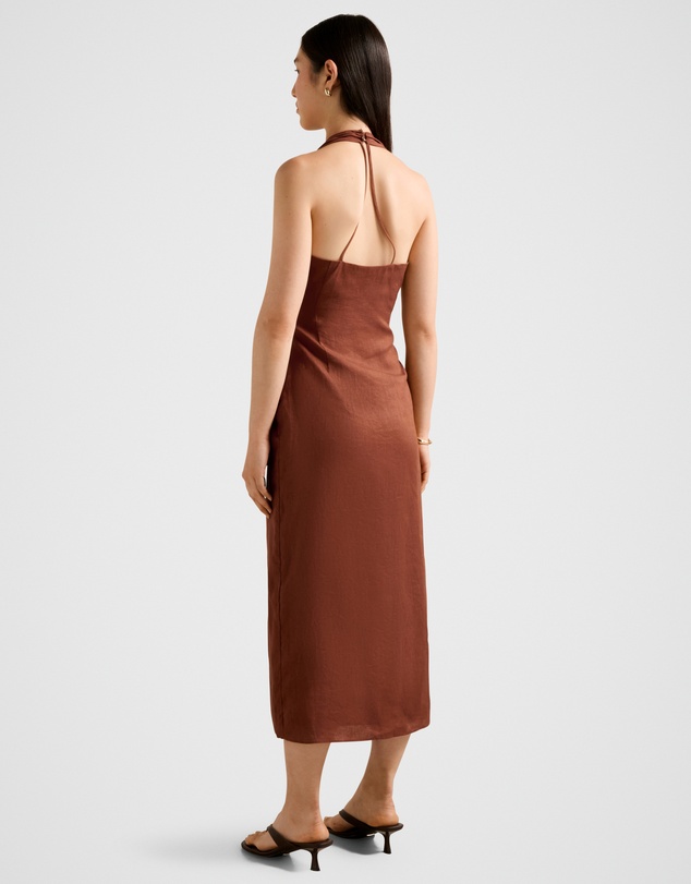 Forever New - Livia Linen Hardware Wrap Midi Dress