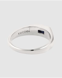 Kuzzoi - ICONIC EXCLUSIVE - Ring Male Rectangle Blue Sapphire 925 Sterling Silver
