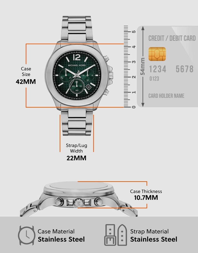 Michael Kors - Sage Silver Tone Chronograph Watch