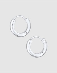 Elli Jewelry - Earrings Creoles Hinge Basic Round in 925 sterling silver