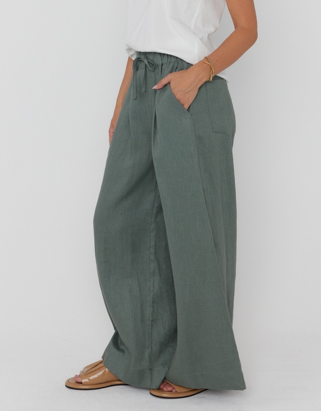 ALEXANDRA - Teri Pants Dusty Green