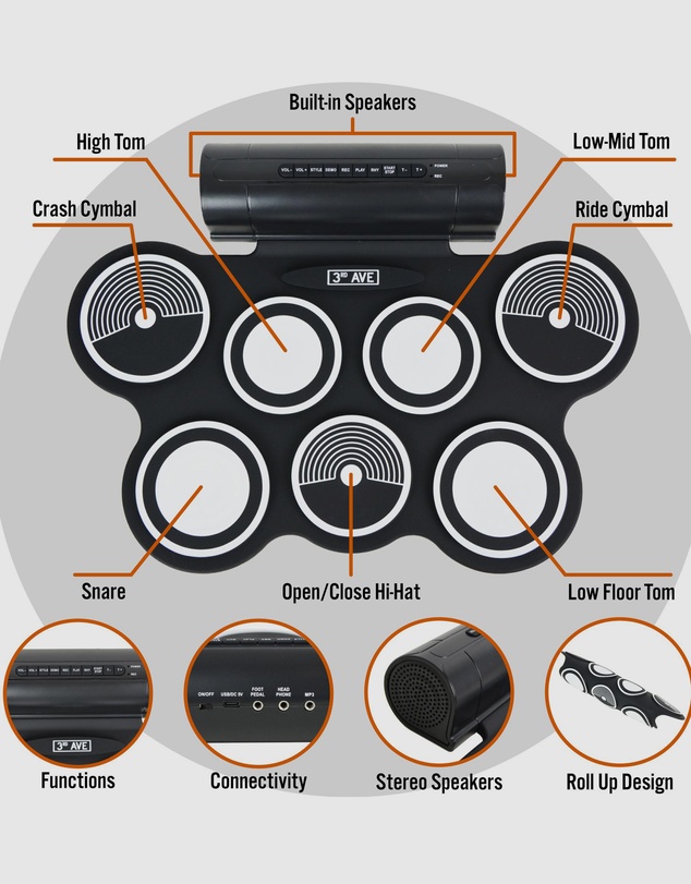 iWorld - 3rd Avenue Roll Up Drum Kit