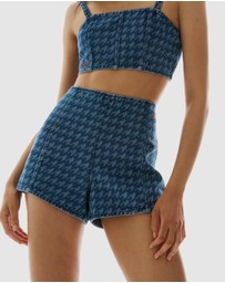Perfect Moment - Denim Houndstooth Shorts