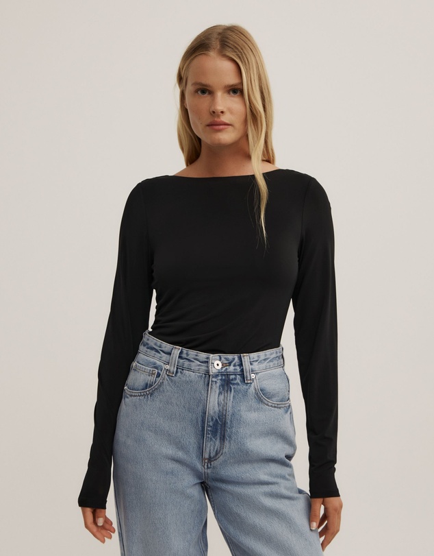 Witchery - Draped Back Long Sleeve Top