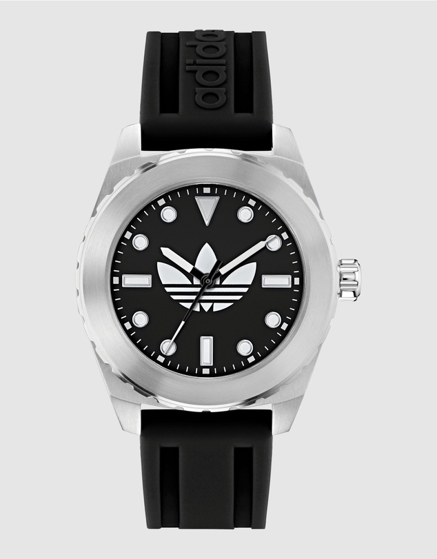 adidas Originals - Discoverer One Steel 44mm Black Silicone Watch