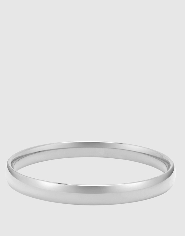 Nialaya Jewellery - Classic 8mm Round Bangle in Silver