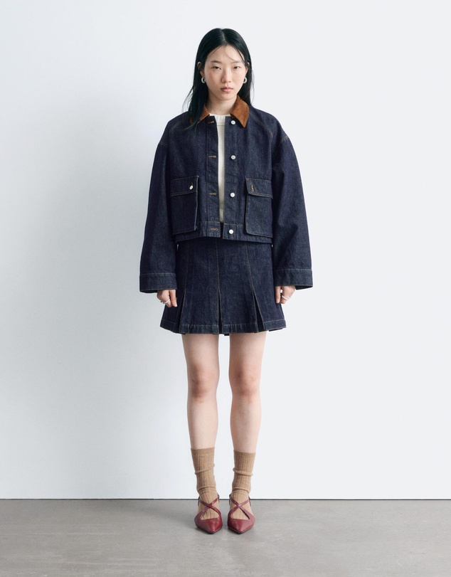 & Other Stories - Short Cord-Collar Denim Jacket