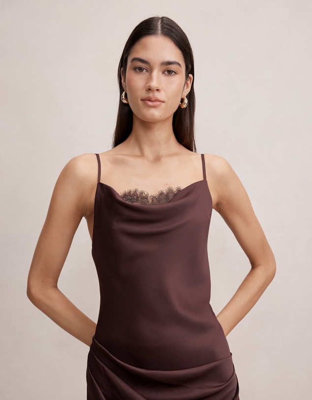 Forever New - Ivara Lace Cowl Neck Maxi Dress