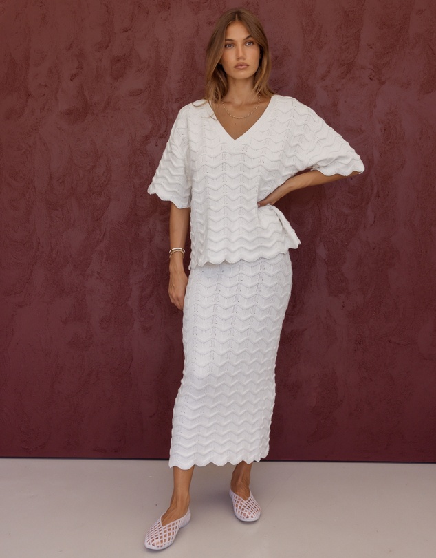 ALEXANDRA - Ratan Skirt White
