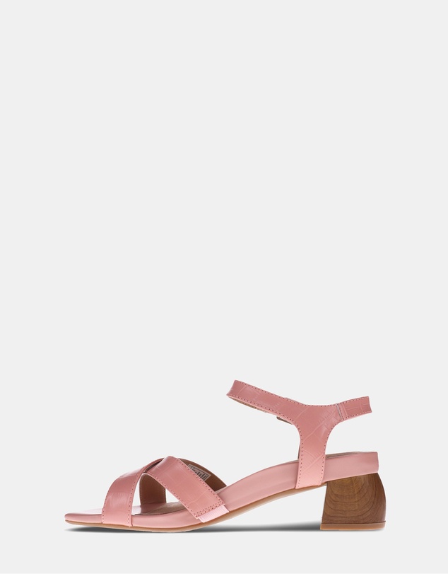 Mia Vita - Yara Heeled Sandal - Pale Pink Croc