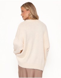 Petal & Pup - Lloyd Oversized Crew Knit Sweater - Cream