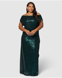 Pink Dusk by Curve Project - Platinum Nights Sequin Maxi Dress