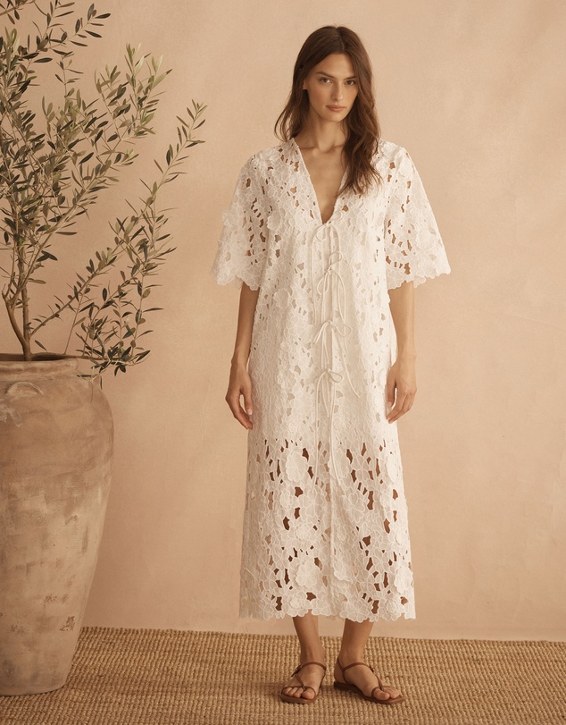AUR OCEA - Applique Tie Front Tunic Dress