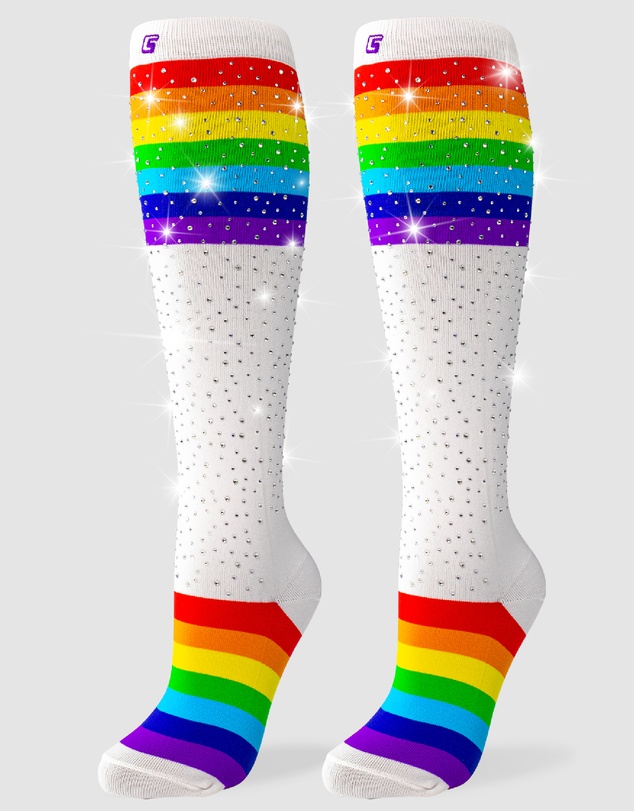 Crazy Skates - Crazy Socks Diamond Rainbow Knee-High Socks