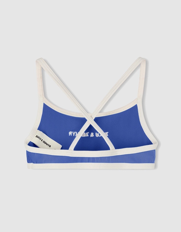Zulu & Zephyr Mini - Mini Stripe Logo Bikini Top - Kids-Teens