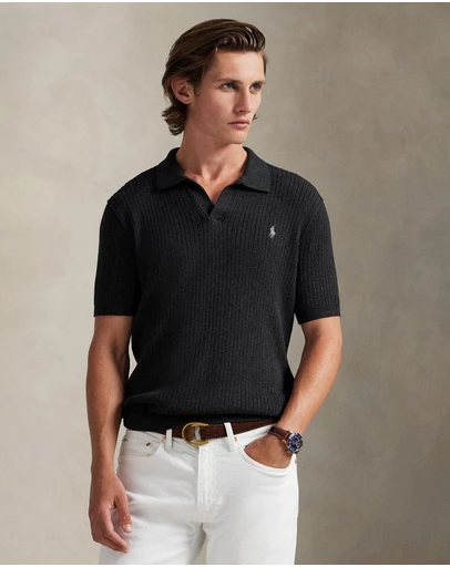 Polo Ralph Lauren - Rib-Knit Cotton Johnny-Collar Sweater