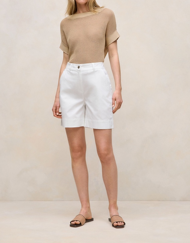Trenery - Stretch Cotton Tailored Short in White