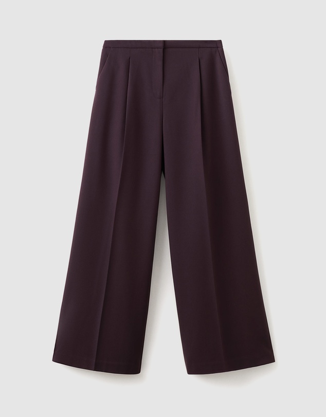 M.N.G - Wide-Leg Mid-Rise Pleated Trousers