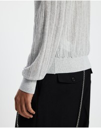 Recto - Lace Rib Sheer Knit Top