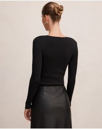 Forever New - Emi Knitted Plunge Neck Bodysuit