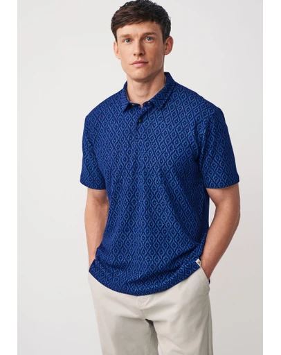 NEXT - Textured Print Polo Shirt