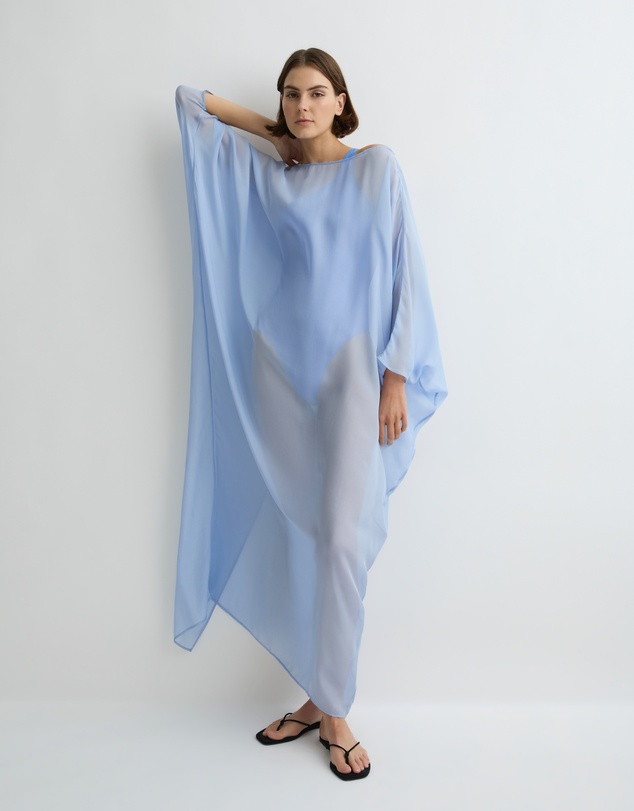 BONDI BORN - Capri Silk Caftan Dress - Sky