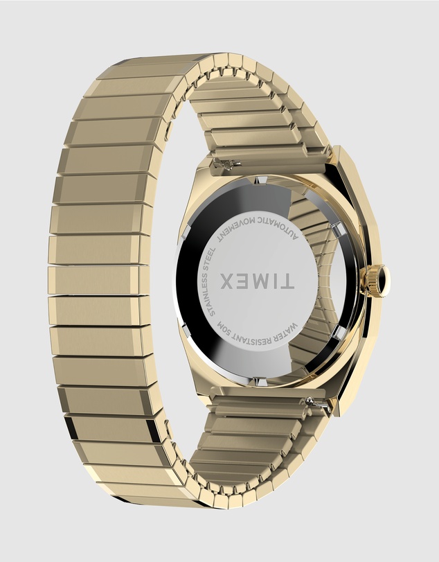TIMEX - Timex® Automatic 1983 E-Line 34mm Gold Tone Expansion Band Watch