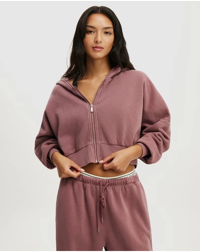 Cotton On Body Active - Active Raw Edge Zip Through Hoodie