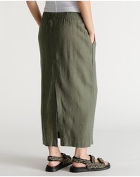 Decjuba - D-Luxe Linen Blend Midi Skirt