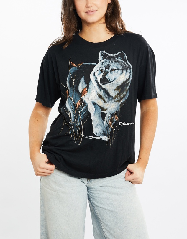 Vintage by The Real Deal - Pre Loved - Vintage 80s Wolf Wildlife Tee