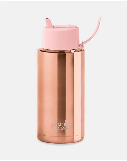 Frank Green - 34oz Ceramic Reusable Bottle with Flip Straw Lid Blushed