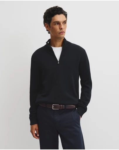 Country Road - Australian Good Earth Cotton Half Zip Knit