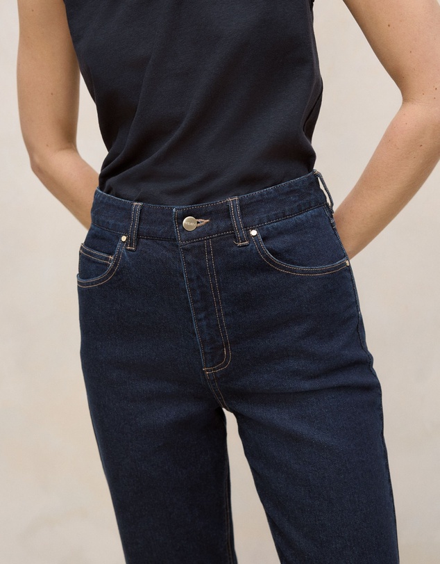 Trenery - High Rise Straight Leg Jean in Dark Indigo