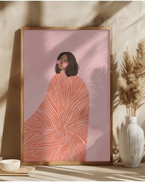 Olive et Oriel - The Woman With The Orange Stripes by Bea Muller Art Print