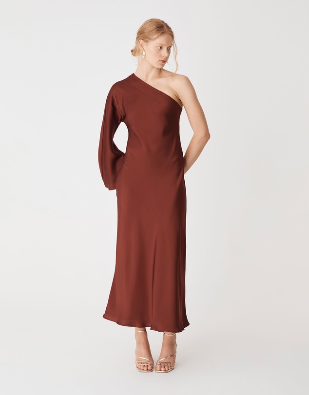 Forcast - Cleo One Shoulder Satin Dress