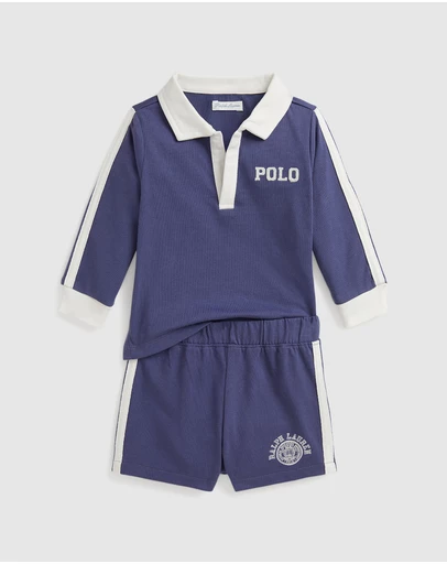 Polo Ralph Lauren - Logo Cotton Polo Shirt & Short Set - ICONIC EXCLUSIVE - Babies
