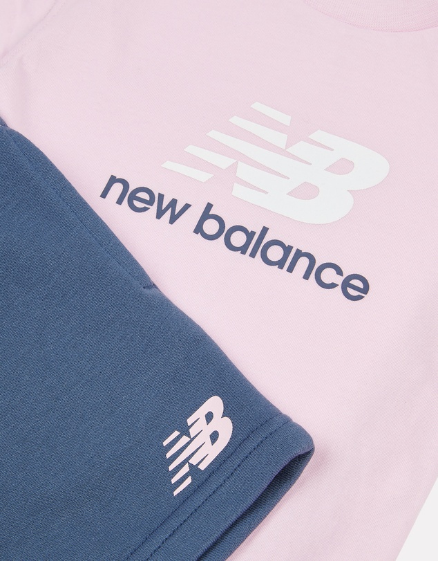 New Balance - Stacked Logo Tee & French Terry Short Set
